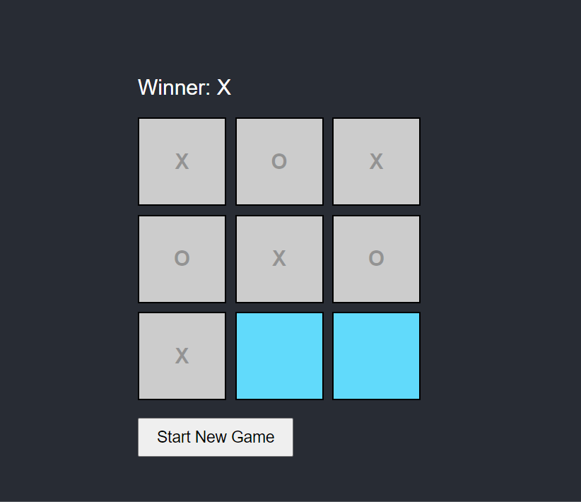Tic-Tac-Toe Game Output