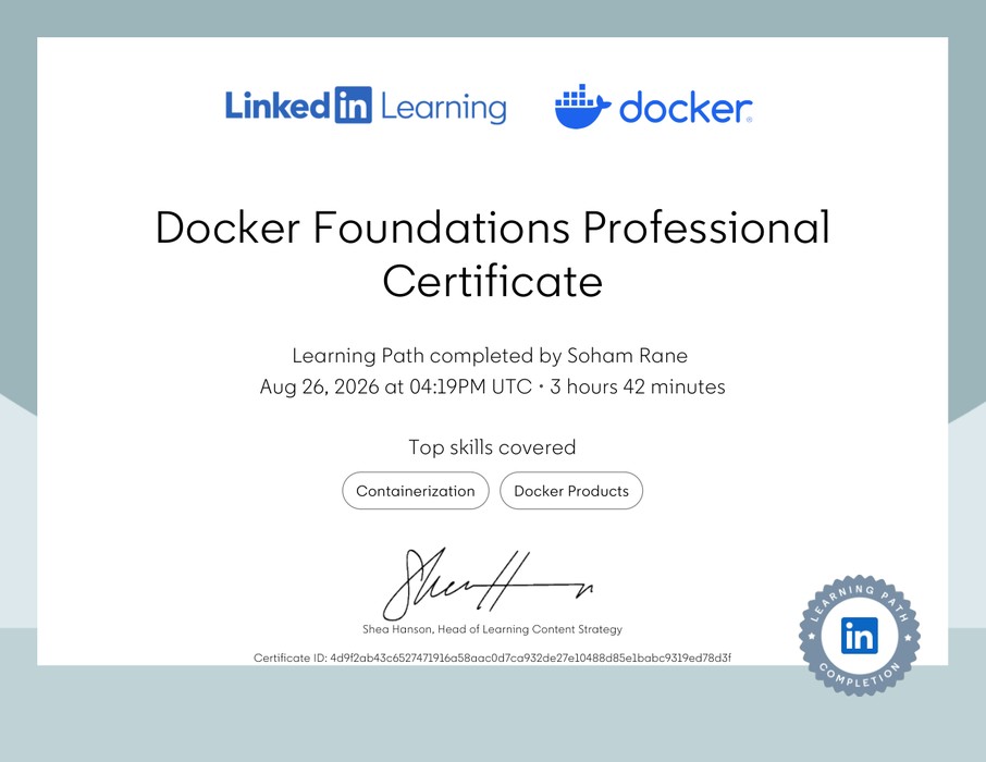 Docker Foundations professional certificate
