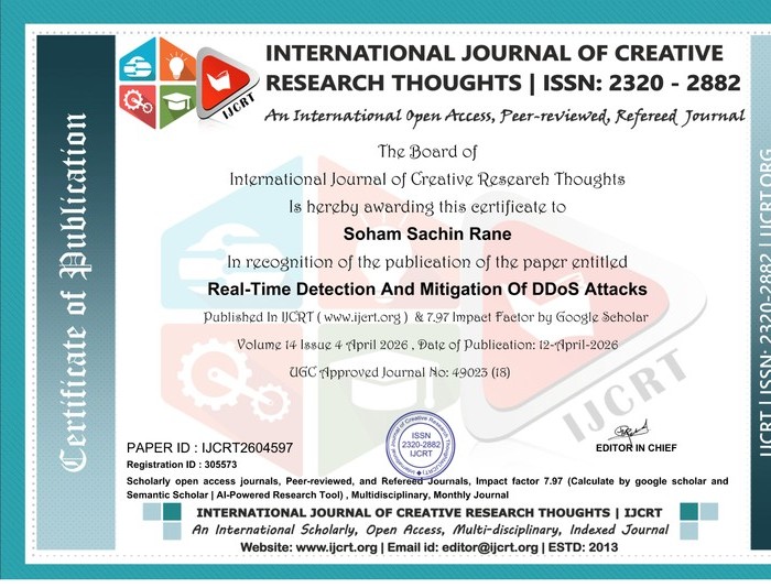 IJCRT research publication certificate