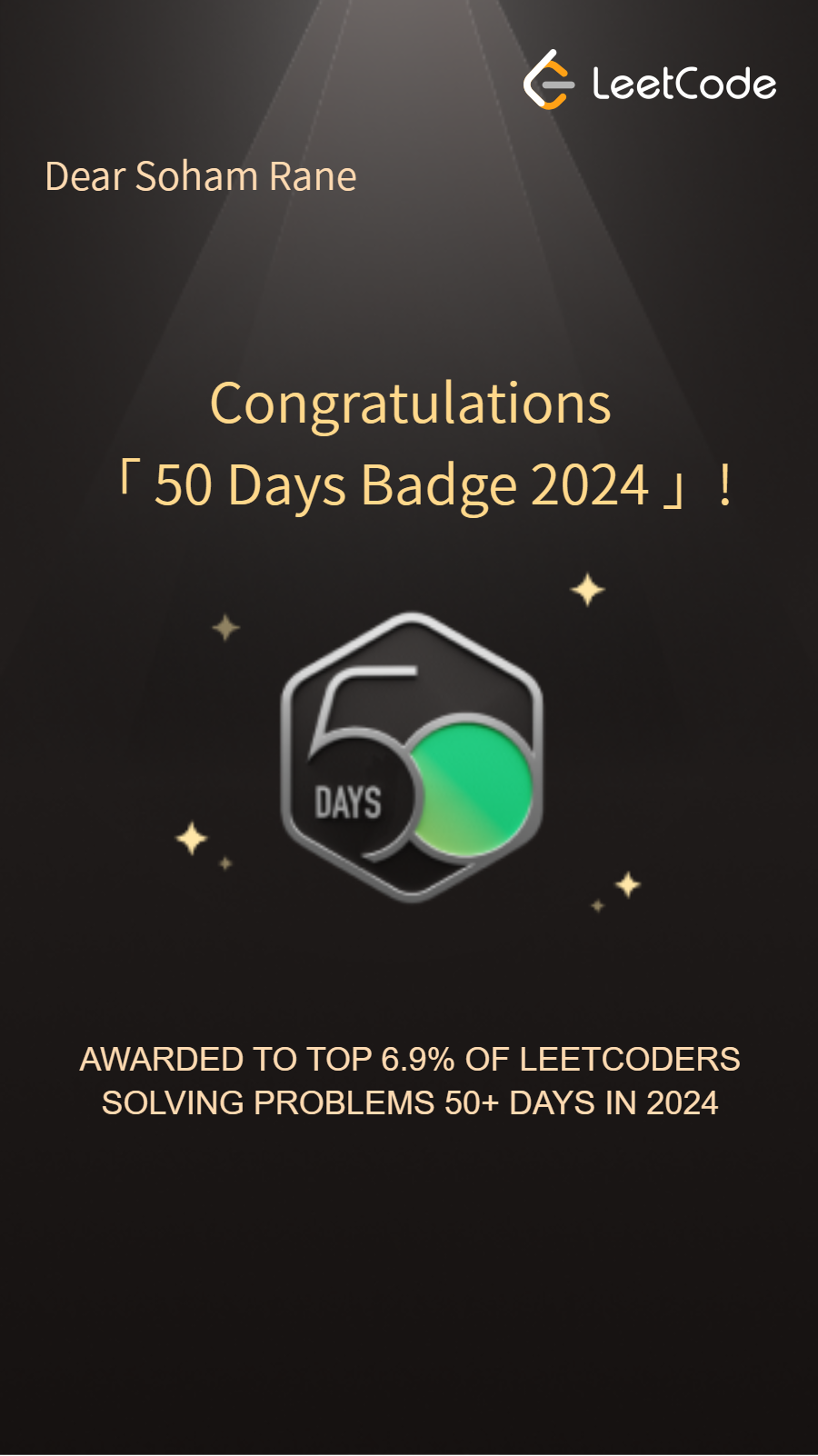 LeetCode 50-day badge